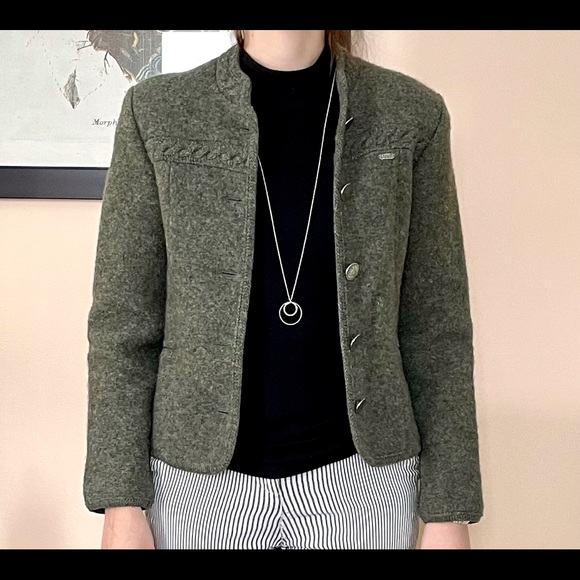 Vintage Boos sweater cardigan dark green - Picture 2 of 7